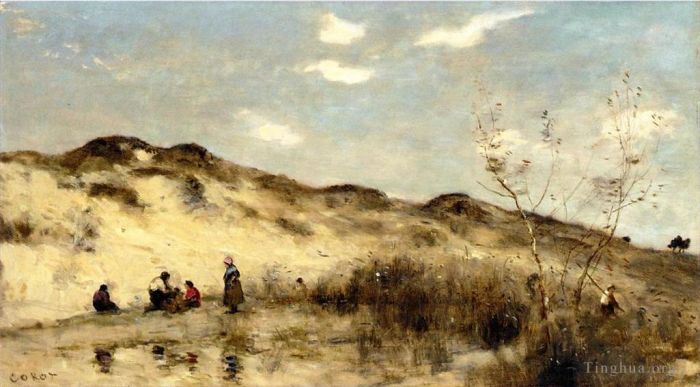 Jean-Baptiste-Camille Corot Oil Painting - A Dune at Dunkirk