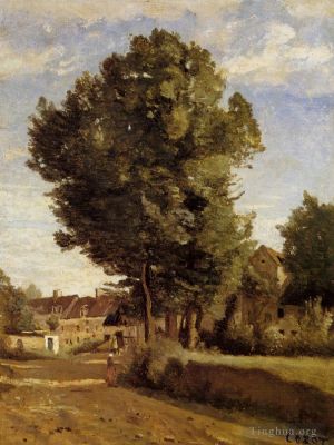Artist Jean-Baptiste-Camille Corot's Work - A Village near Beauvais