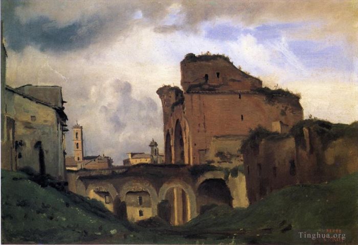 Jean-Baptiste-Camille Corot Oil Painting - Basilica of Constantine