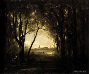 Artist Jean-Baptiste-Camille Corot's Work - Camille Landscape with A Lake