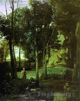 Jean-Baptiste-Camille Corot Oil Painting - Democrito e gli Abderiti 1841