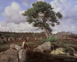 Artist Jean-Baptiste-Camille Corot's Work - FontainebleauThe Raging One