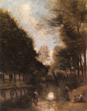 Artist Jean-Baptiste-Camille Corot's Work - Gisors Riviere Bordee D arbres