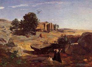Artist Jean-Baptiste-Camille Corot's Work - Hagar in the Wilderness
