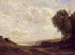 Artist Jean-Baptiste-Camille Corot's Work - Landscape by the Lake