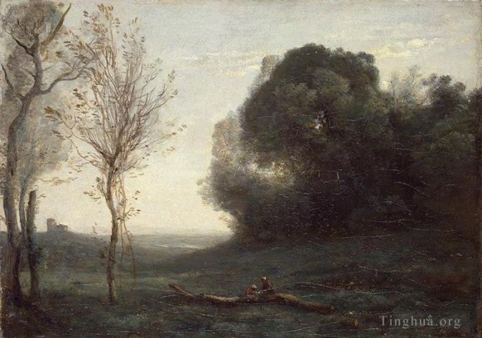 Jean-Baptiste-Camille Corot Oil Painting - Morning