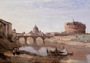 Artist Jean-Baptiste-Camille Corot's Work - Rome Castle SantAngelo
