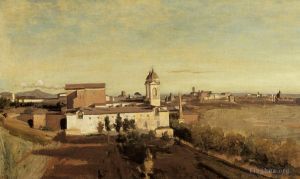 Artist Jean-Baptiste-Camille Corot's Work - Rome the Trinita dei Monti View from the Villa Medici