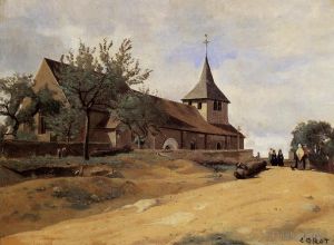 Artist Jean-Baptiste-Camille Corot's Work - The Church at Lormes