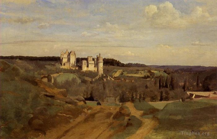 Jean-Baptiste-Camille Corot Oil Painting - View of Pierrefonds