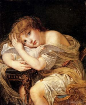 Artist Jean-Baptiste Greuze's Work - La Jeune Fille A La Colombe