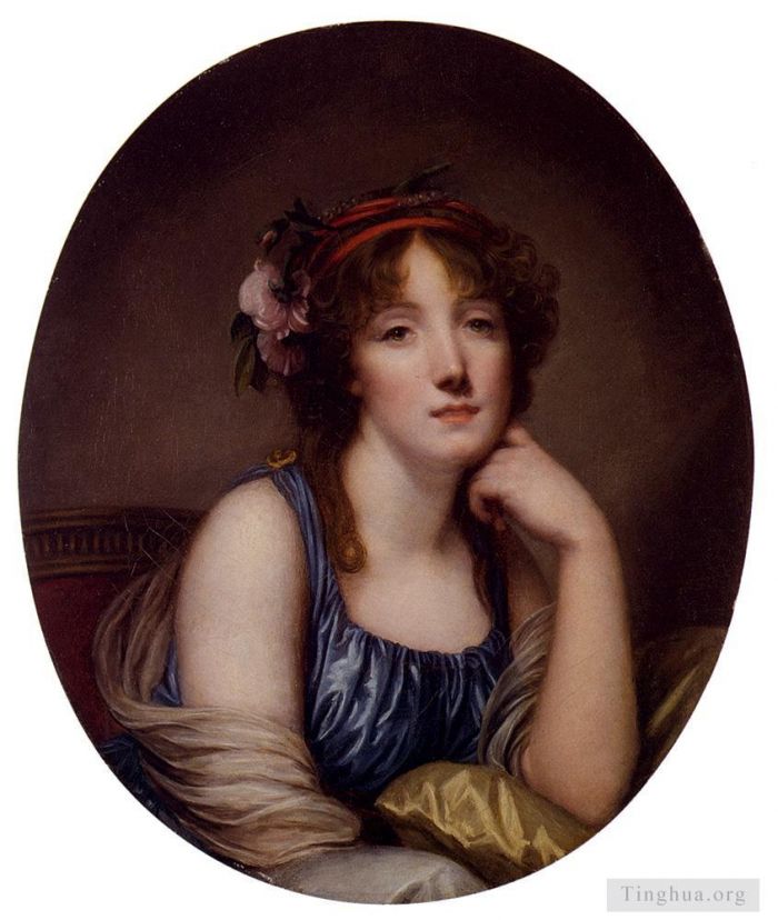 Jean-Baptiste Greuze Oil Painting - Portrait Of A Young Woman Said To Be The Artists Daughter