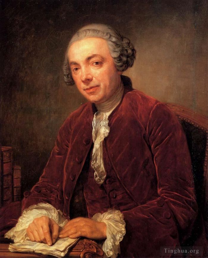 Jean-Baptiste Greuze Oil Painting - Portrait Of Abraham De Roquencourt