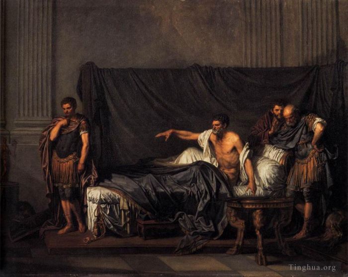 Jean-Baptiste Greuze Oil Painting - Septimius Severus and Caracalla
