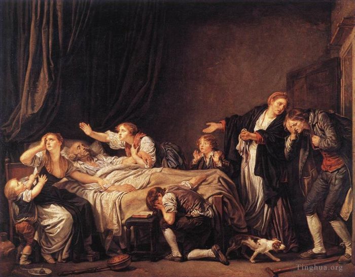 Jean-Baptiste Greuze Oil Painting - The Punished Son