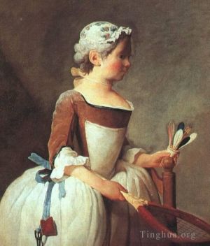 Artist Jean-Baptiste-Simeon Chardin's Work - Girl with Racket and Shuttlecock
