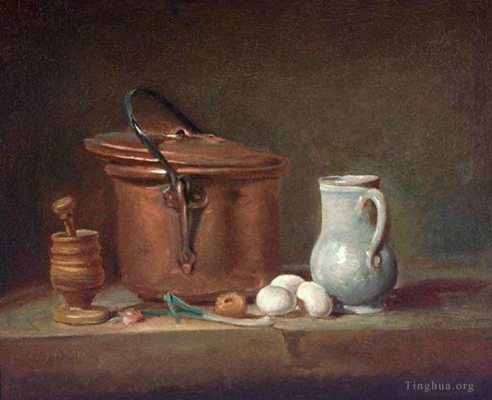 Jean-Baptiste-Simeon Chardin Oil Painting - Pestle