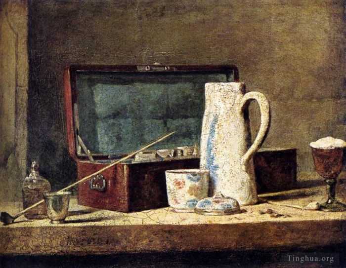 Jean-Baptiste-Simeon Chardin Oil Painting - Simeon Pipes And Drinking Pitcher