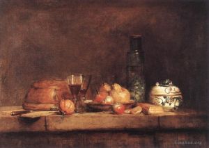 Artist Jean-Baptiste-Simeon Chardin's Work - Still Life with Jar of Olives