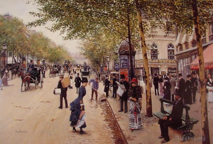 Jean Beraud Oil Painting - Boulevard des capucines