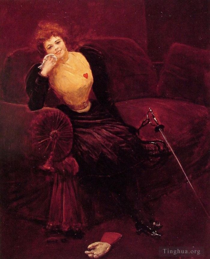 Jean Beraud Oil Painting - Une escrimeuse woman fencer