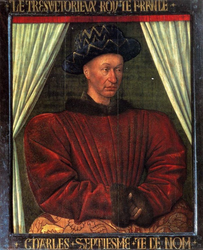Jehan Fouquet Oil Painting - Charles VII King Of France