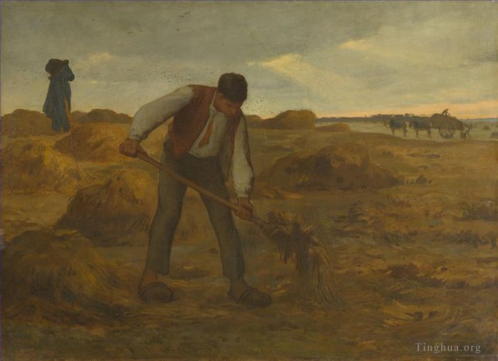Jean-Francois Millet Oil Painting - Peasant Spreading Manure