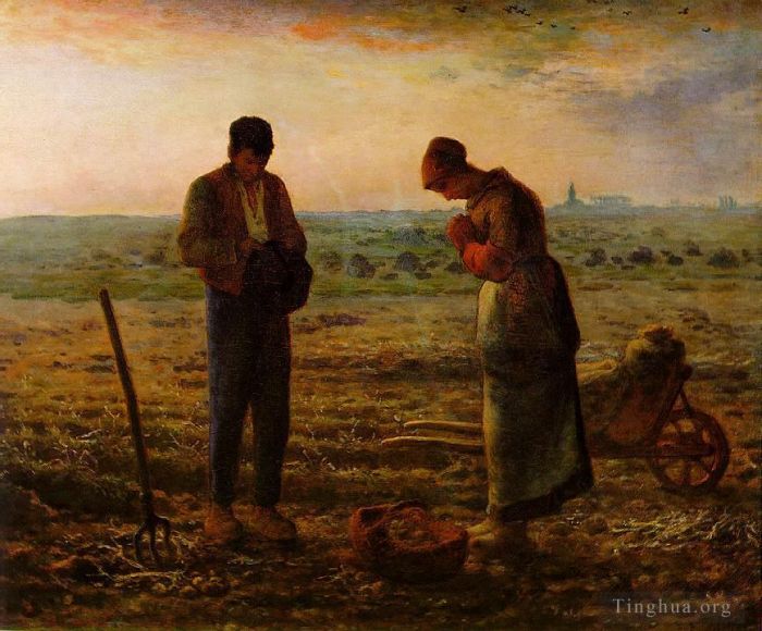 Jean-Francois Millet Oil Painting - The Angelus