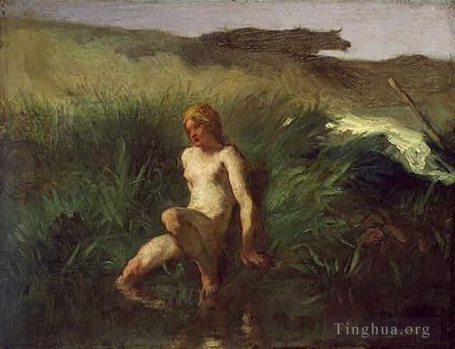 Jean-Francois Millet Oil Painting - The Bather
