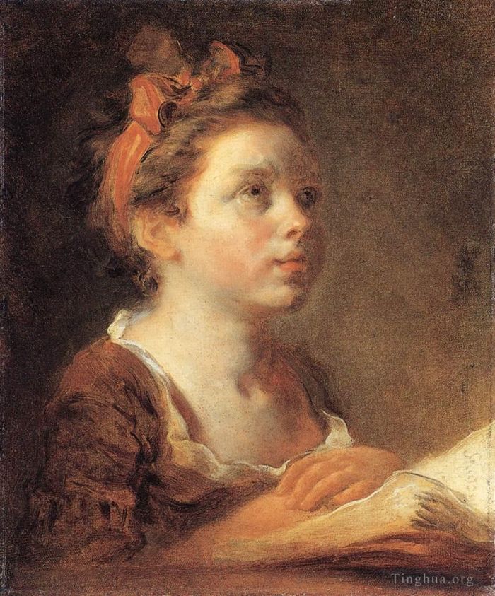 Jean-Honore Fragonard Oil Painting - A Young Scholar