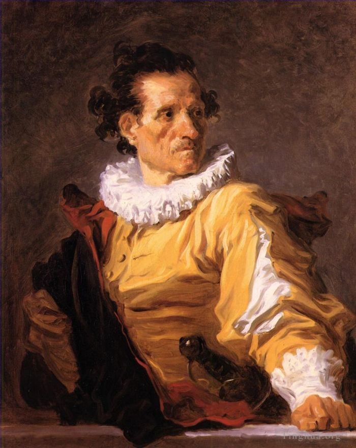 Jean-Honore Fragonard Oil Painting - Portrait of a man called the warrior