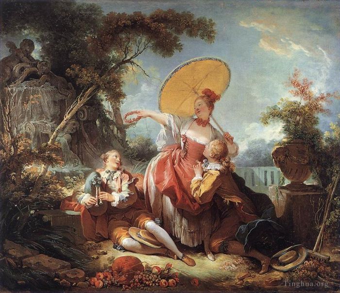 Jean-Honore Fragonard Oil Painting - The Musical Contest