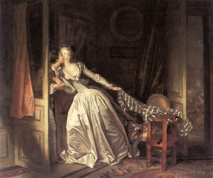 Jean-Honore Fragonard Oil Painting - The Stolen Kiss