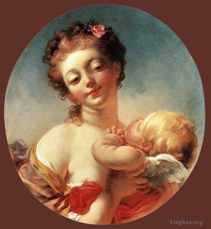 Jean-Honore Fragonard Oil Painting - Venus and Cupid