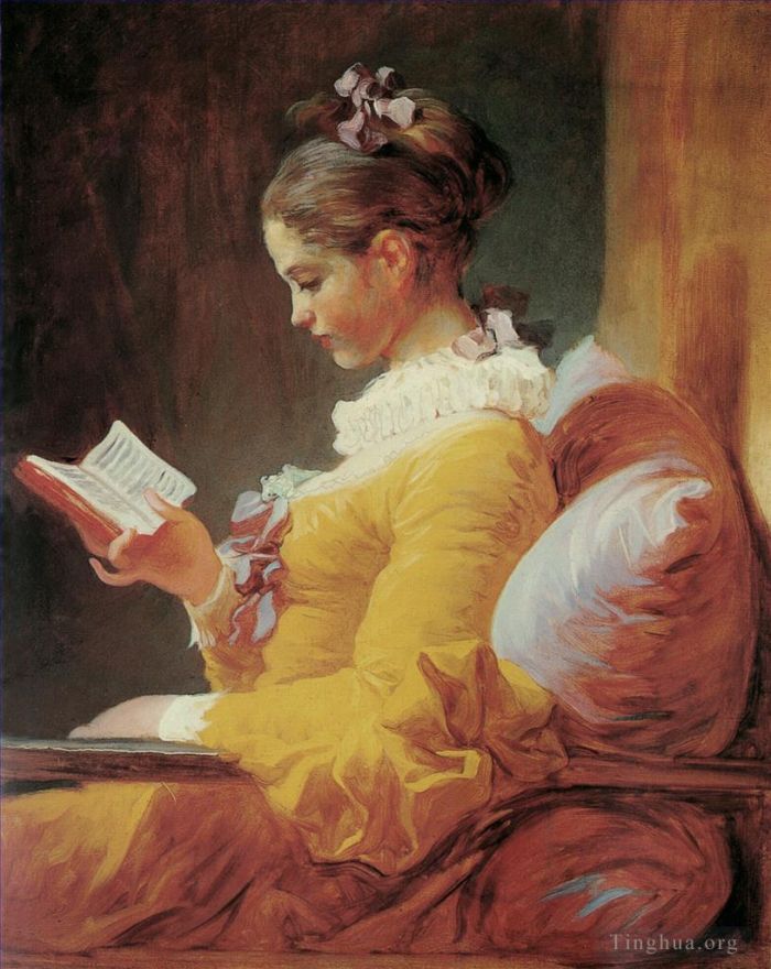 Jean-Honore Fragonard Oil Painting - Young girl reading