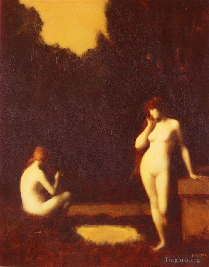 Jean-Jacques Henner Oil Painting - Idyll