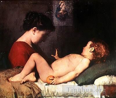 Jean-Jacques Henner Oil Painting - Le reveil de l enfant