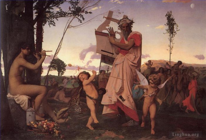 Jean-Leon Gerome Oil Painting - Anacreon Bacchus and Cupid