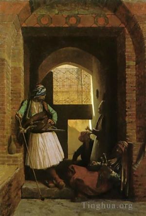 Artist Jean-Leon Gerome's Work - Arnauts of Cairo at the Gate of BabelNasr Greek Arabian