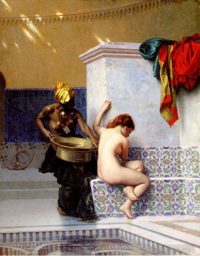 Jean-Leon Gerome Oil Painting - Moorish Bath
