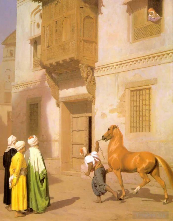 Jean-Leon Gerome Oil Painting - Cairene Horse Dealer
