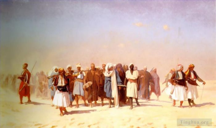Jean-Leon Gerome Oil Painting - Egyptian Recruits crossing the Desert