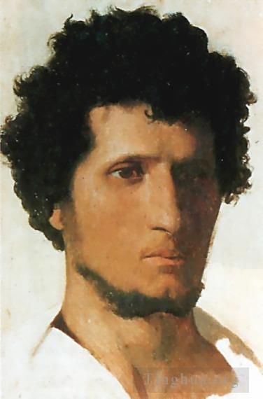 Jean-Leon Gerome Oil Painting - Head of a Peasant of the Roman Campagna