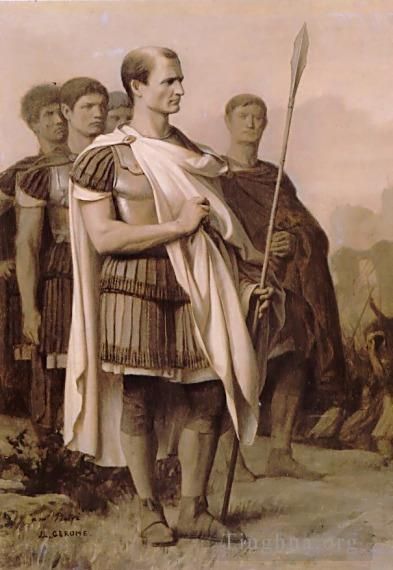Jean-Leon Gerome Oil Painting - Julius Caesar and Staff
