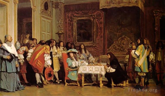 Jean-Leon Gerome Oil Painting - Louis XIV and Moliere