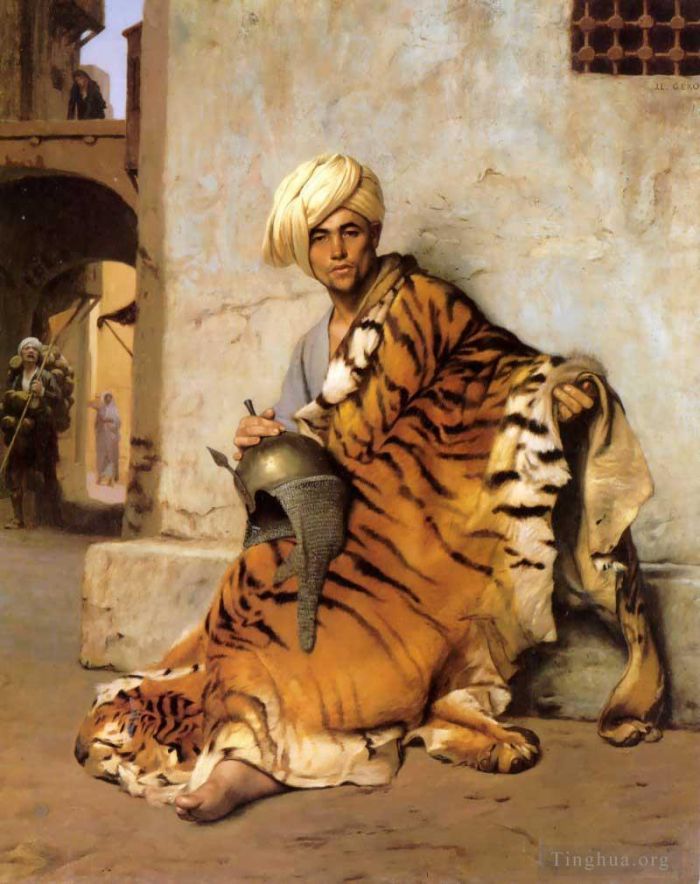 Jean-Leon Gerome Oil Painting - Pelt Merchant of Cairo
