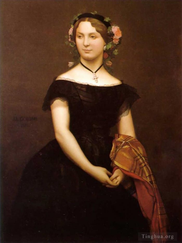 Jean-Leon Gerome Oil Painting - Portrait of Mlle Durand