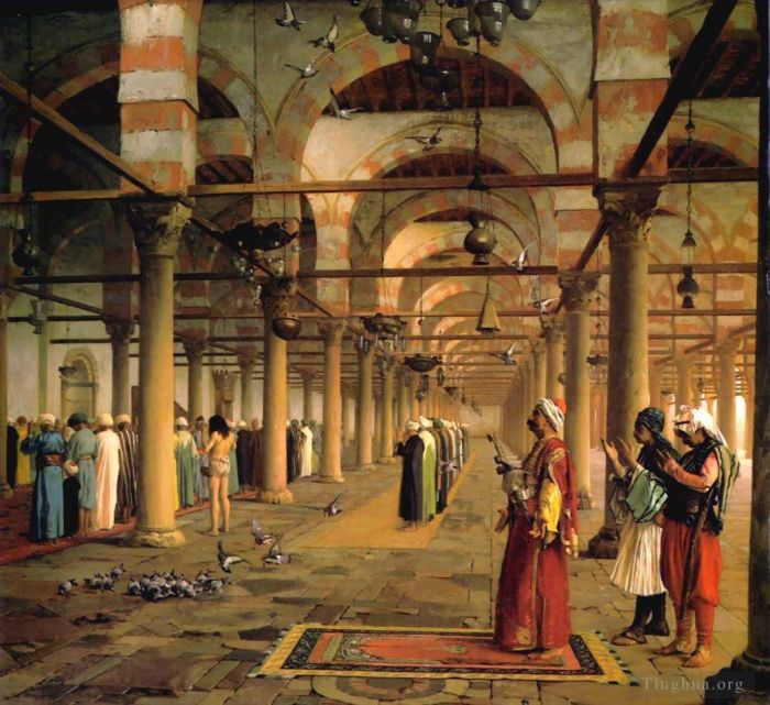Jean-Leon Gerome Oil Painting - Prayer in the Mosque