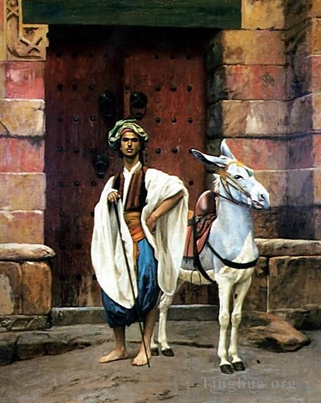 Jean-Leon Gerome Oil Painting - Sais and his Donkey