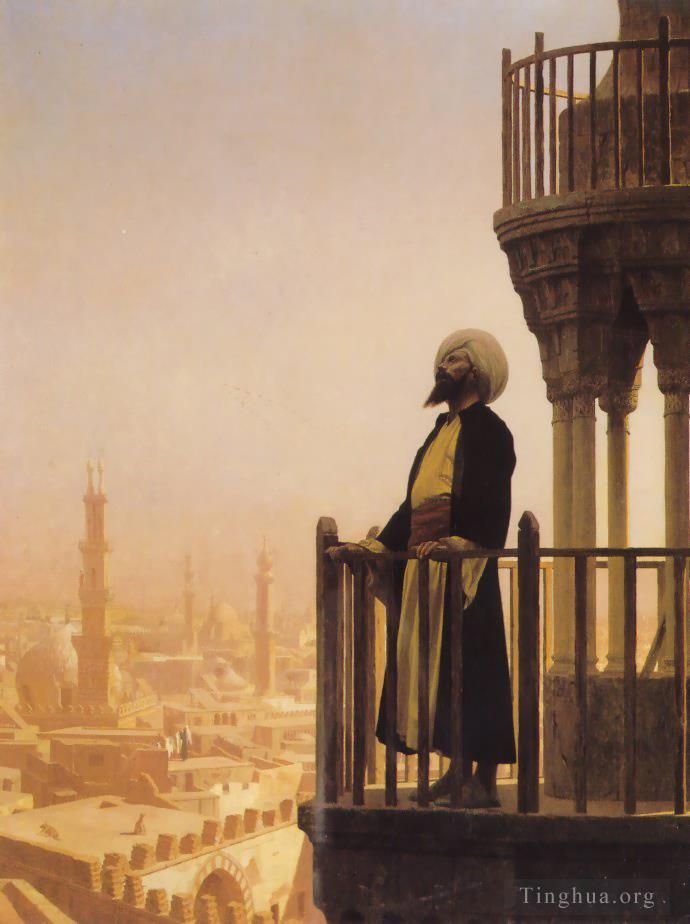 Jean-Leon Gerome Oil Painting - The Call to Prayer